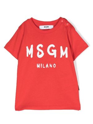 MSGM Kids embroidered-logo cotton T-shirt