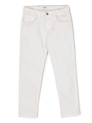 MSGM Kids five-pocket straight-leg trouser - Neutrals