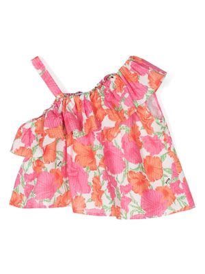 MSGM Kids floral-print cotton blouse - Pink