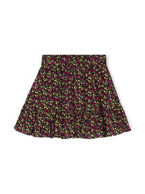 MSGM Kids floral-print flared skirt - Black