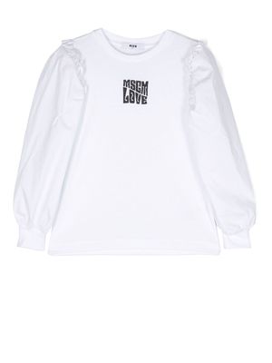 MSGM Kids frill-detail blouse - White