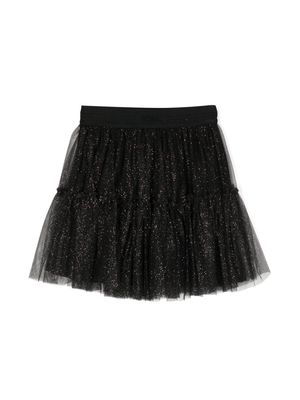 MSGM Kids glitter tulle skirt - Black