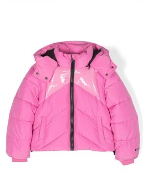 MSGM Kids high-shine detail padded jacket - Pink