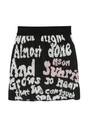 MSGM Kids intarsia-knit midi skirt - Black