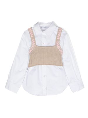 MSGM Kids layered shirt set - White