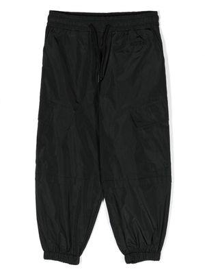 MSGM Kids logo-embroidered cargo trousers - Black