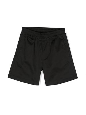 MSGM Kids logo-patch elasticated shorts - Black