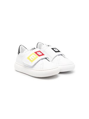 MSGM Kids logo-patch leather sneakers - White