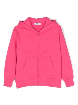 MSGM Kids logo print hooded jacket - Pink