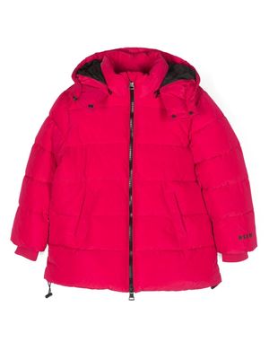 MSGM Kids logo-print padded jacket - Pink