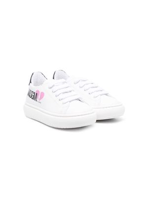 MSGM Kids logo-print platform sneakers - White
