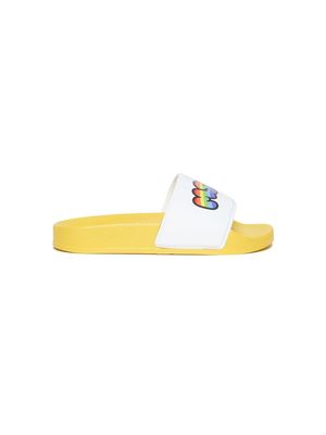 MSGM Kids logo-print sandals - White