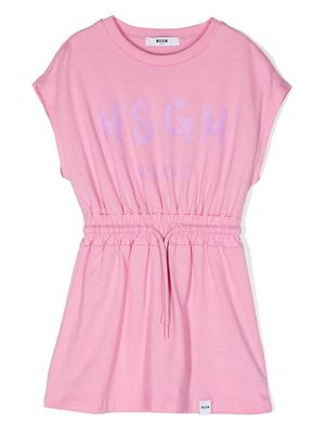 MSGM Kids logo-print sleeveless dress - Pink