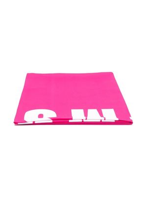 MSGM Kids logo-print towel - Pink