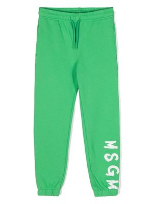 MSGM Kids logo-print track pants - Green