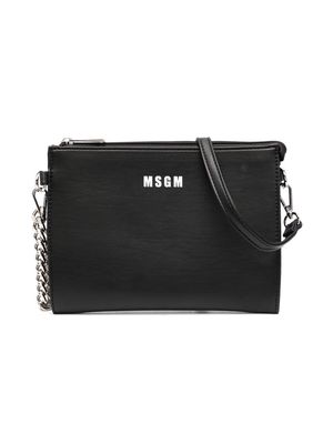 MSGM Kids logo-print zipped clutch - Black
