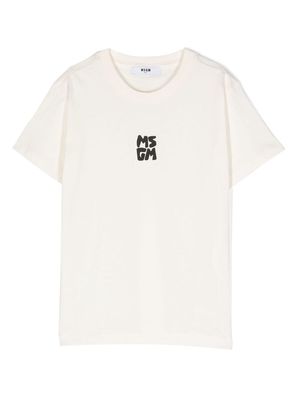 MSGM Kids logo-printed T-shirt - Neutrals