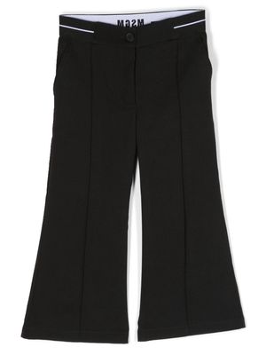 MSGM Kids logo-waist flared trousers - Black