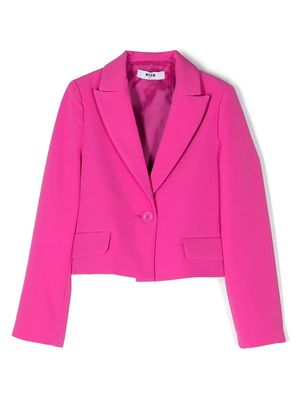 MSGM Kids long-sleeve cropped blazer - Pink