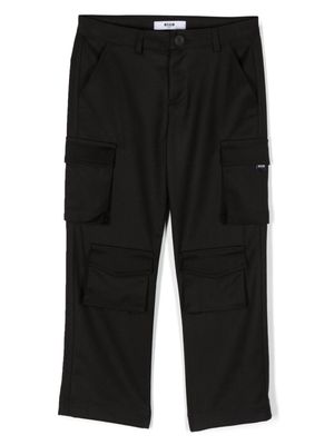 MSGM Kids multi-pocket straight-leg trousers - Black