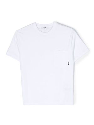 MSGM Kids patch-pocket cotton T-shirt - White
