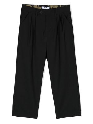 MSGM Kids pleat-detailed straight-leg trousers - Black
