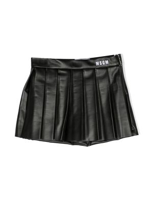 MSGM Kids pleated skirt shorts - Black