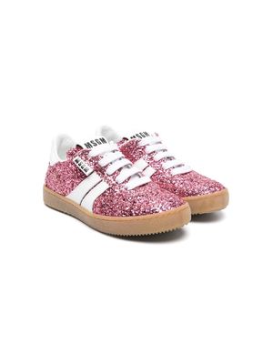 MSGM Kids Retro gliterry sneakers - Pink