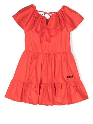MSGM Kids ruffle-detail dress - Red