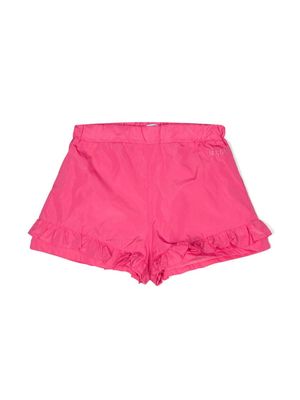 MSGM Kids ruffle-detail taffeta shorts - Pink