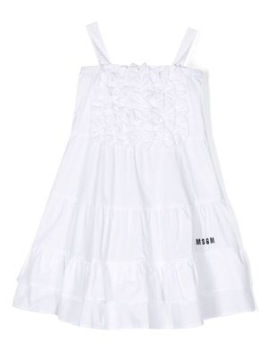 MSGM Kids ruffled-detail cotton dress - White