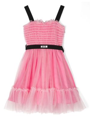 MSGM Kids sleeveless tulle dress - Pink