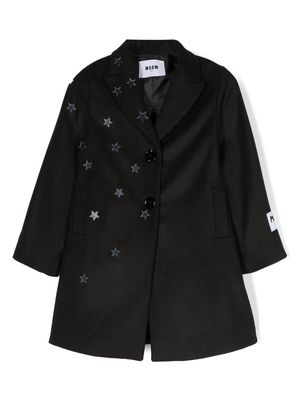 MSGM Kids star-patch trench coat - Black