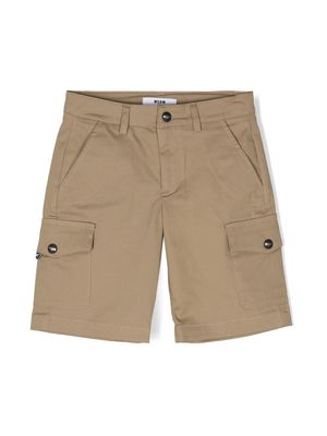 MSGM Kids stretch-cotton cargo shorts - Neutrals