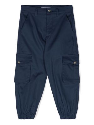 MSGM Kids stretch-cotton cargo trousers - Blue