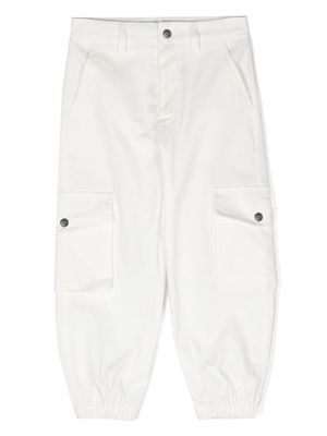 MSGM Kids stretch-cotton cargo trousers - White
