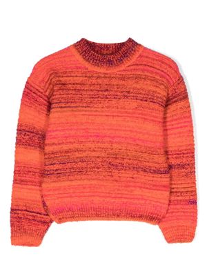 MSGM Kids striped intarsia-knit jumper - Pink