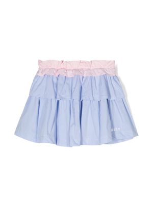 MSGM Kids striped poplin skirt - Blue