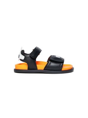 MSGM Kids touch-strap leather sandals - Black