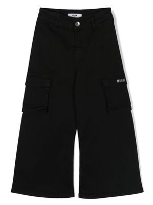 MSGM Kids twill stretch-cotton trousers - Black