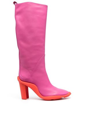 MSGM knee-high leather boots - Pink