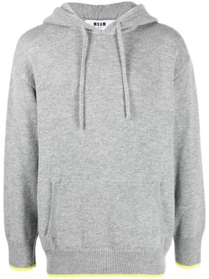 MSGM knit drawstring hoodie - Grey