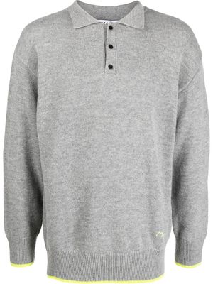 MSGM knit long-sleeve polo shirt - Grey