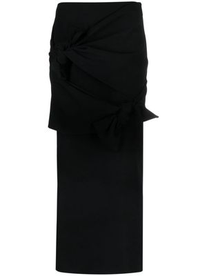 MSGM knot-detail A-line midi skirt - Black