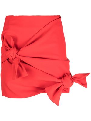 MSGM knot-detail fitted miniskirt - Red