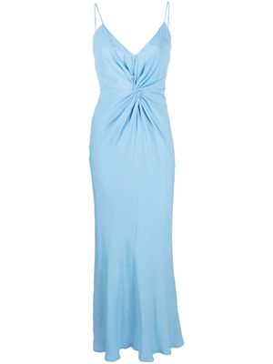 MSGM knot-detailed long-length dress - Blue