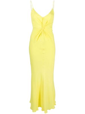 MSGM knot-detailed long-length dress - Yellow
