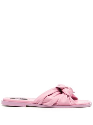 MSGM knot-strap leather sandals - Pink