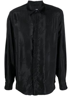 MSGM leaf-print long-sleeve shirt - Black