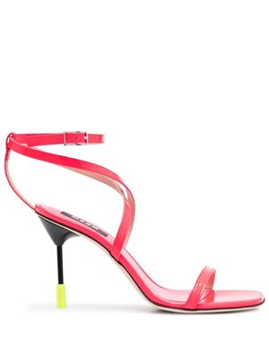 MSGM leather 100mm strappy sandals - Pink